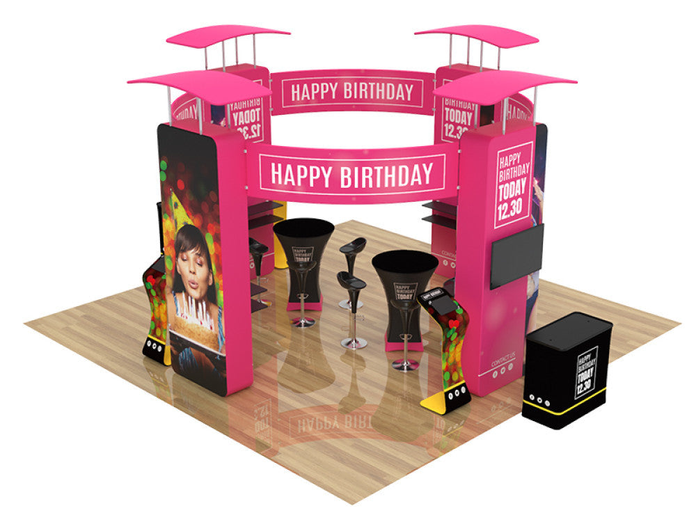 Professional 20ft x 20ft Booth Display Kit with Custom Printing - Display 201