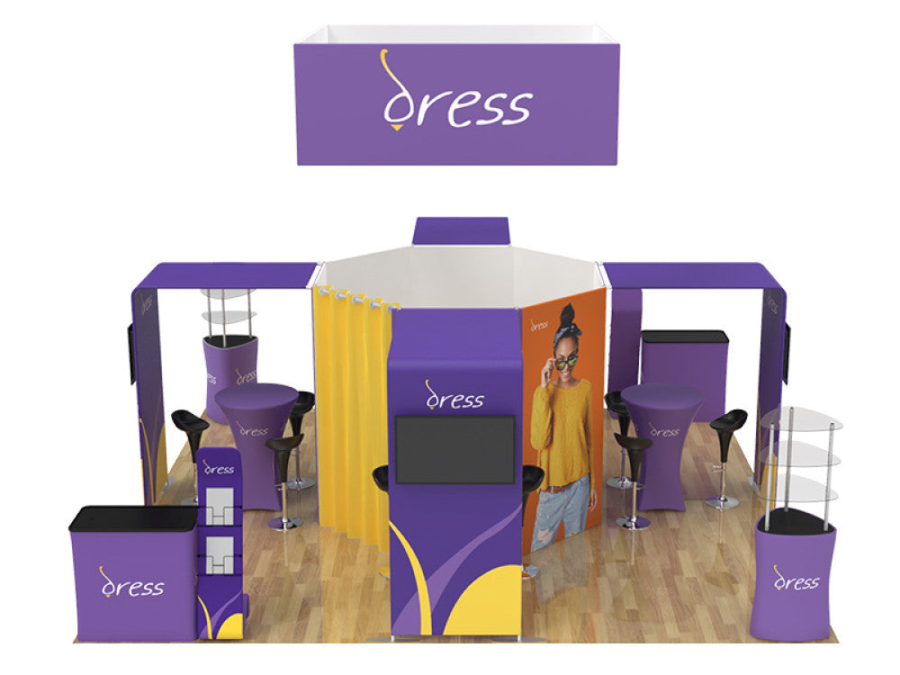 Professional 20ft x 20ft Booth Display Kit with Custom Printing - Display 202