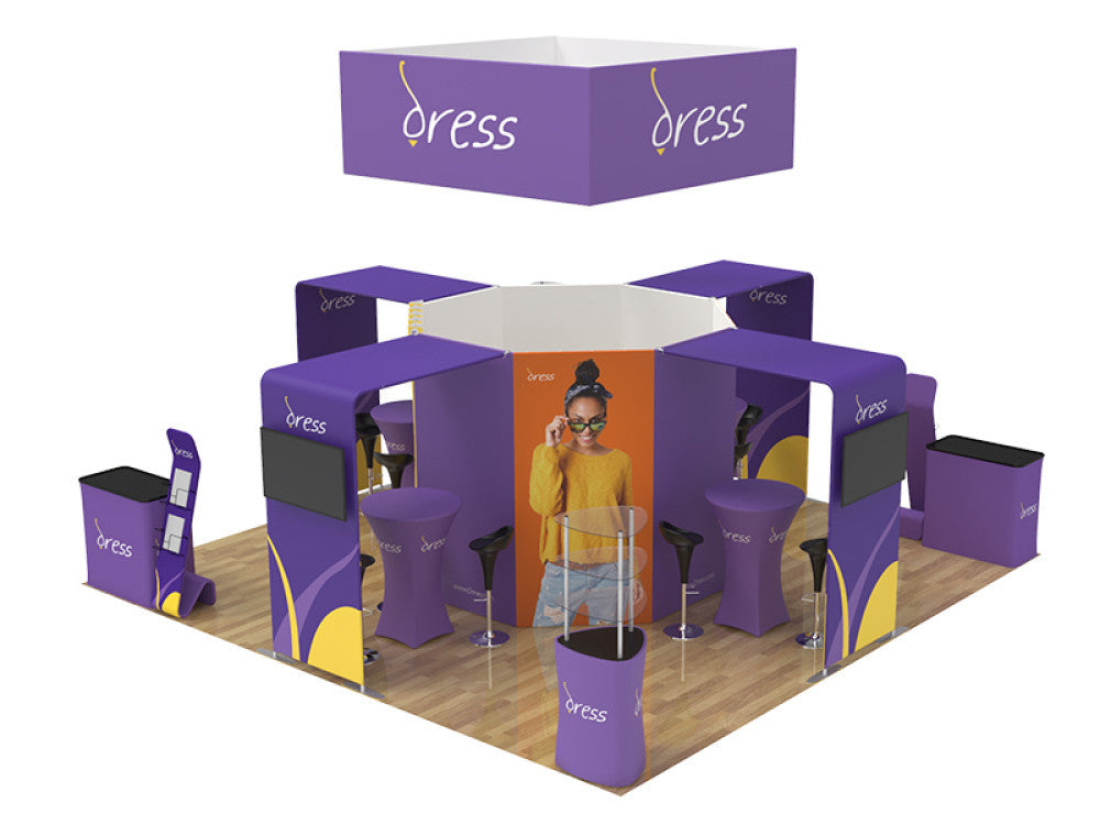 Professional 20ft x 20ft Booth Display Kit with Custom Printing - Display 202