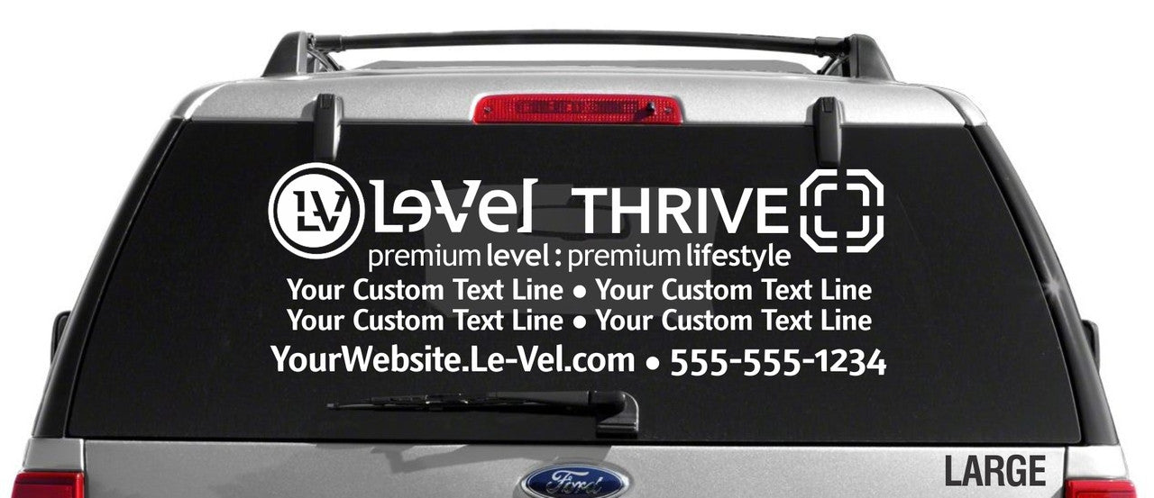 Le-Vel Thrive Decal - Single Color with 2 Custom Text Lines