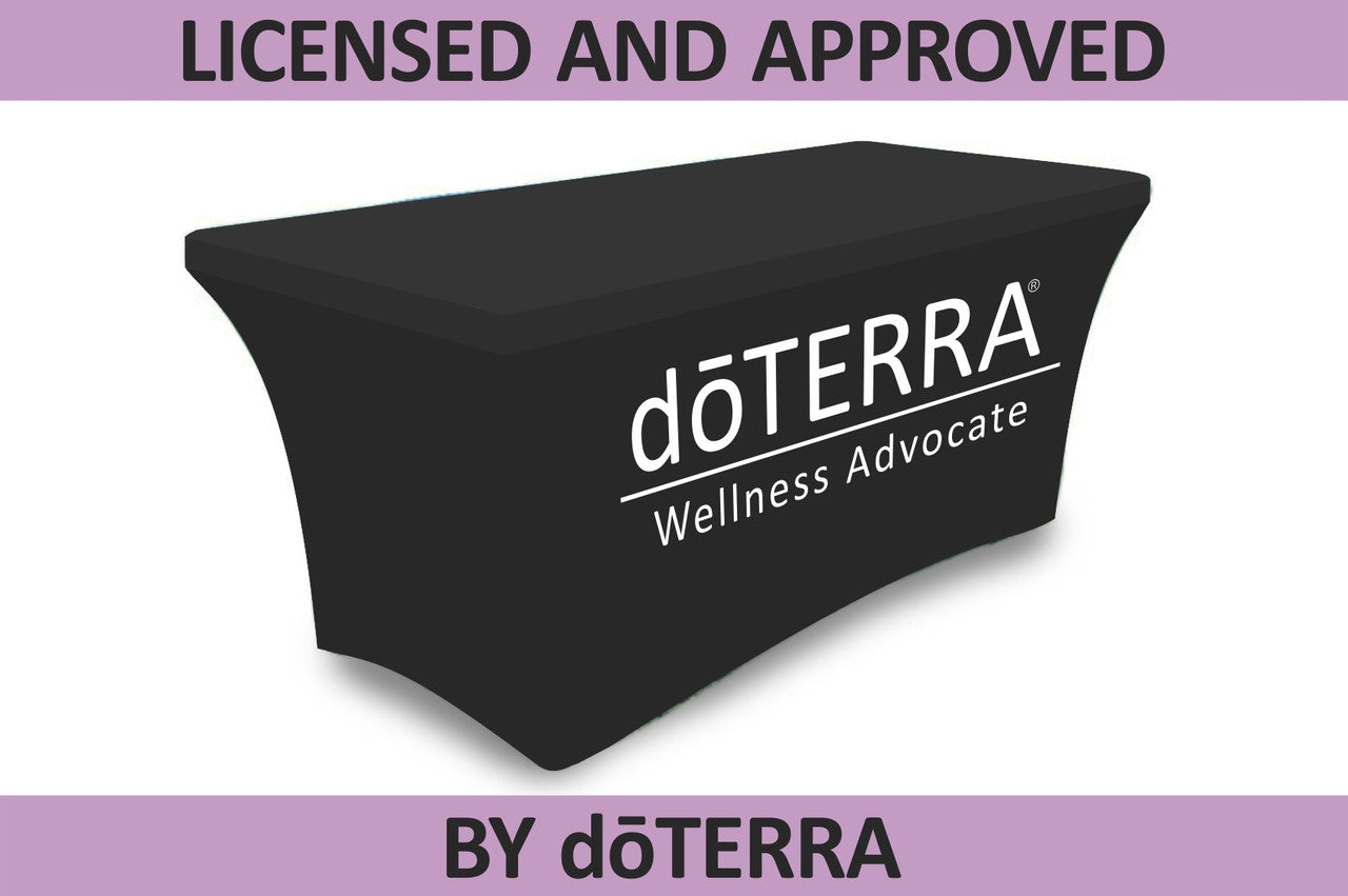 doTERRA Stretch Style Tablecloth - Large Single Color Logo - Approved Licensed Product!