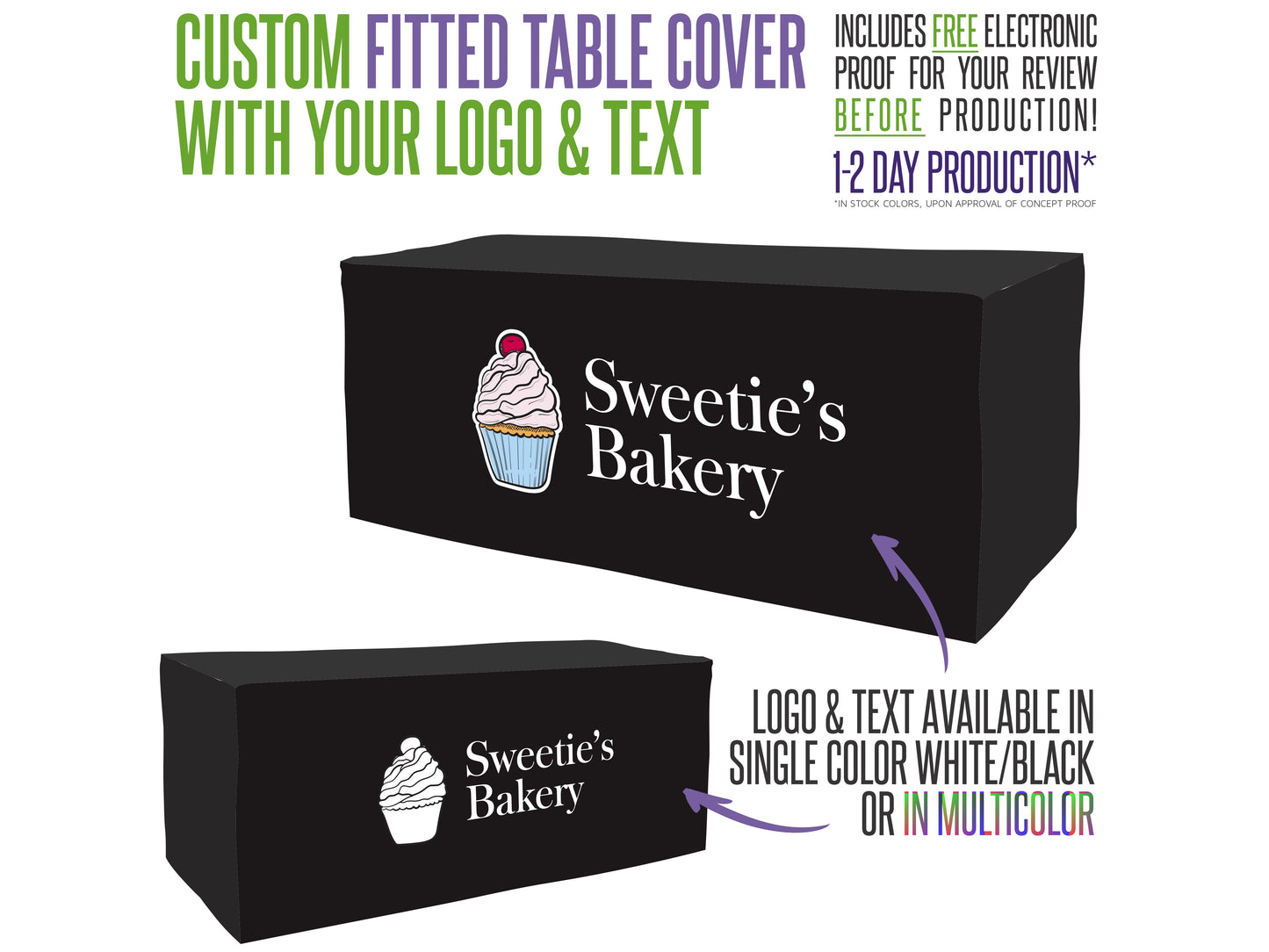 Economy Grade Custom Fitted Style Tablecloth - Multiple Sizes!