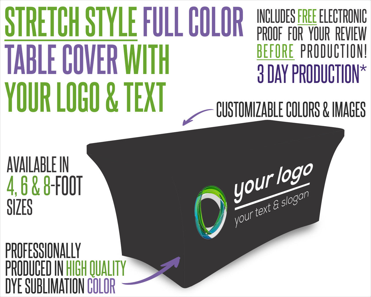 Premium Grade Custom Stretch Style Tablecloth - Multiple Sizes