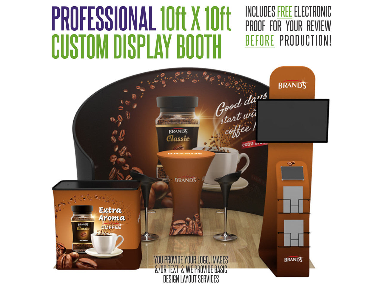 Professional 10ft x 10ft Booth Display Kit with Custom Printing - Display 17