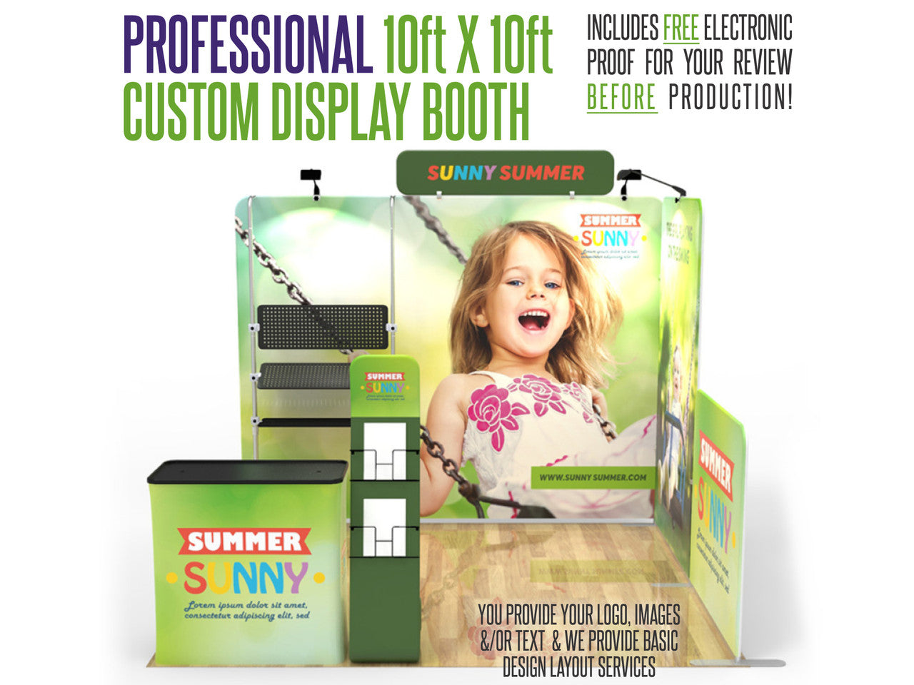 Professional 10ft x 10ft Booth Display Kit with Custom Printing - Display 7