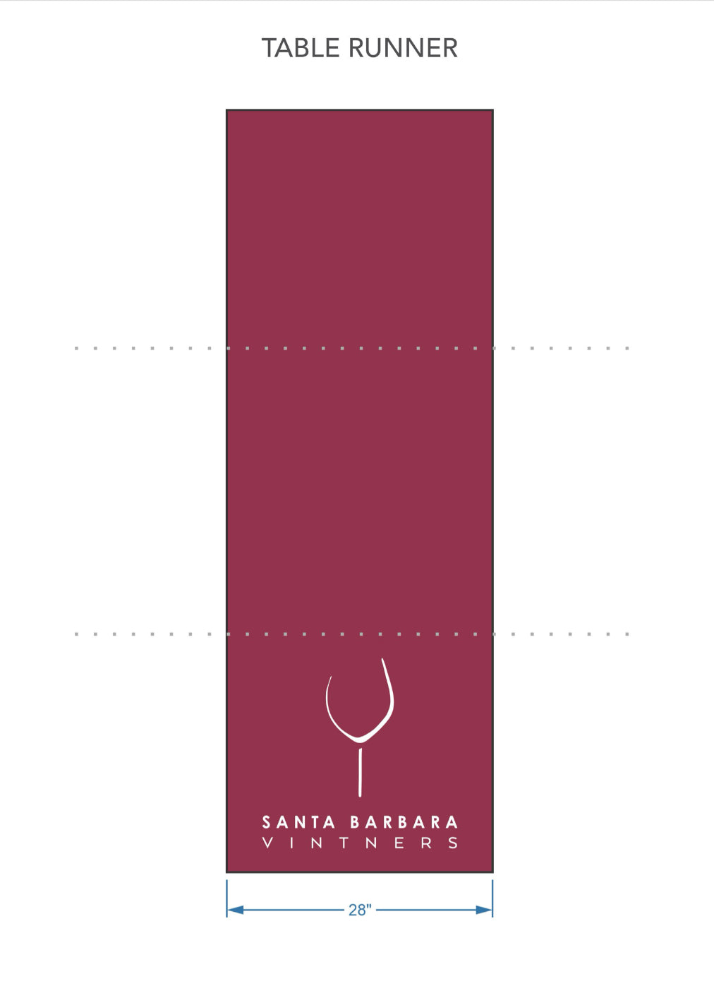 Custom Table Runner - 28x80 - Santa Barbara Vintners