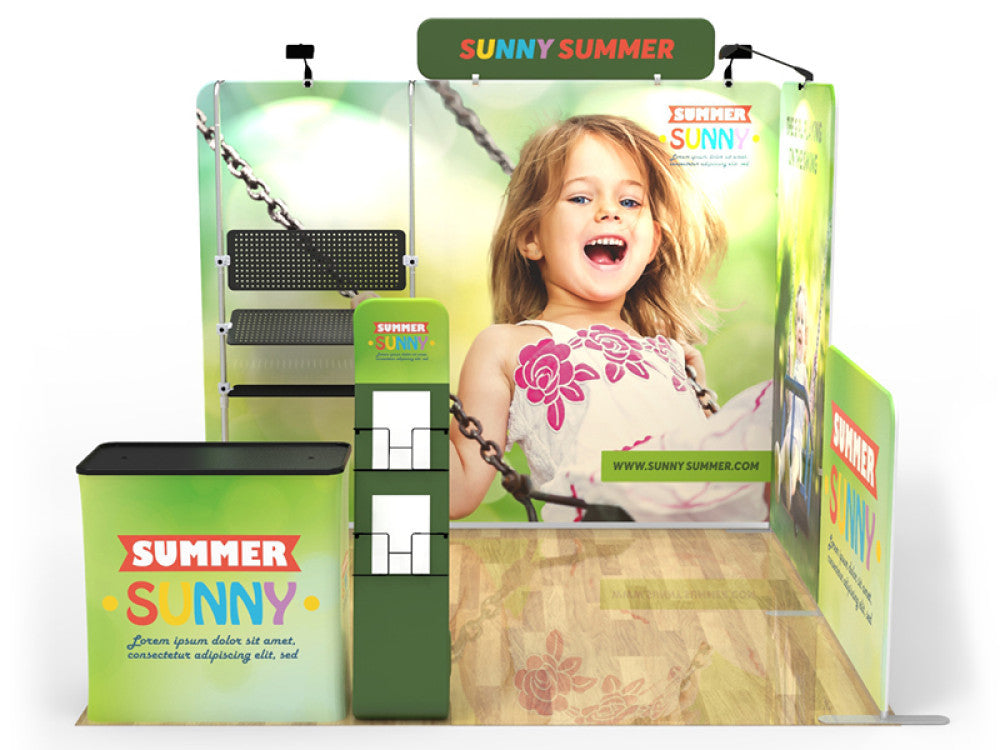 Professional 10ft x 10ft Booth Display Kit with Custom Printing - Display 7