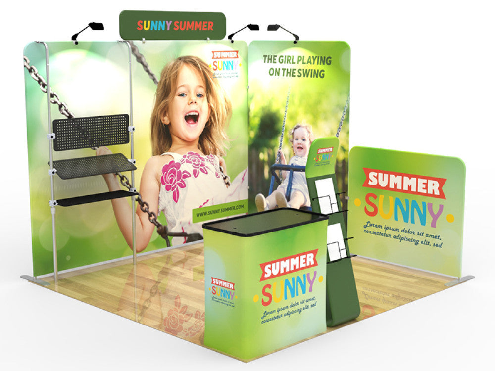 Professional 10ft x 10ft Booth Display Kit with Custom Printing - Display 7