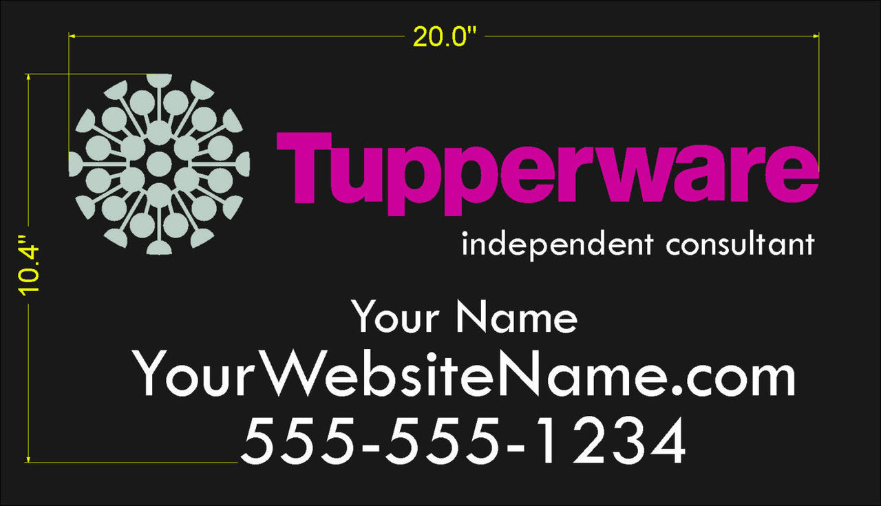 Tupperware Multi-Color Logo Car Decal with Custom Name, Website, etc.