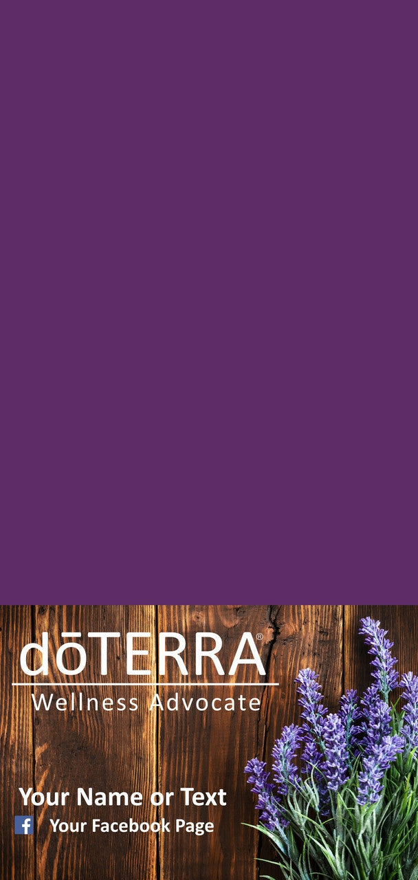 doTERRA Table Runner with Dark Wood & Lavender - Personalized - 38" x 80"