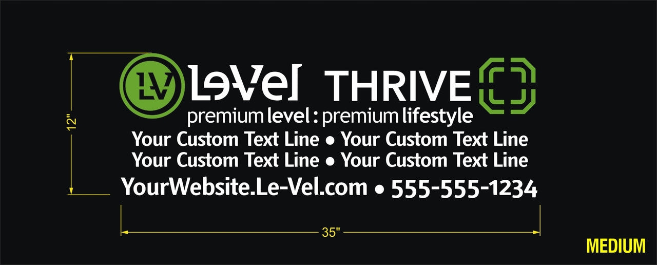 Le-Vel Thrive Decal - Dual Color with 2 Custom Text Lines