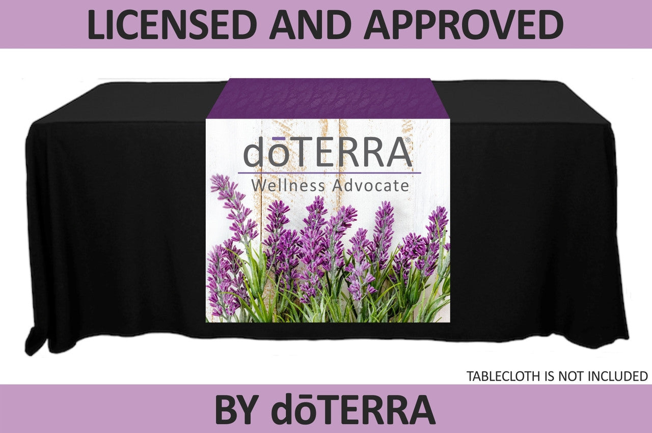 doTERRA Table Runner with Light Wood & Lavender - Non-Personalized - 30" x 80"