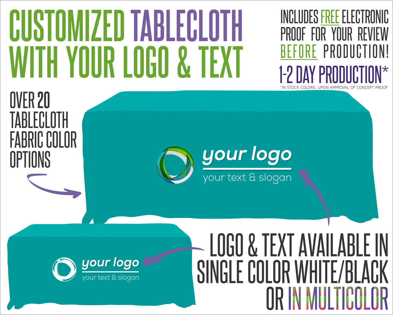 Tablecloth With Logo and Fabric Color Options