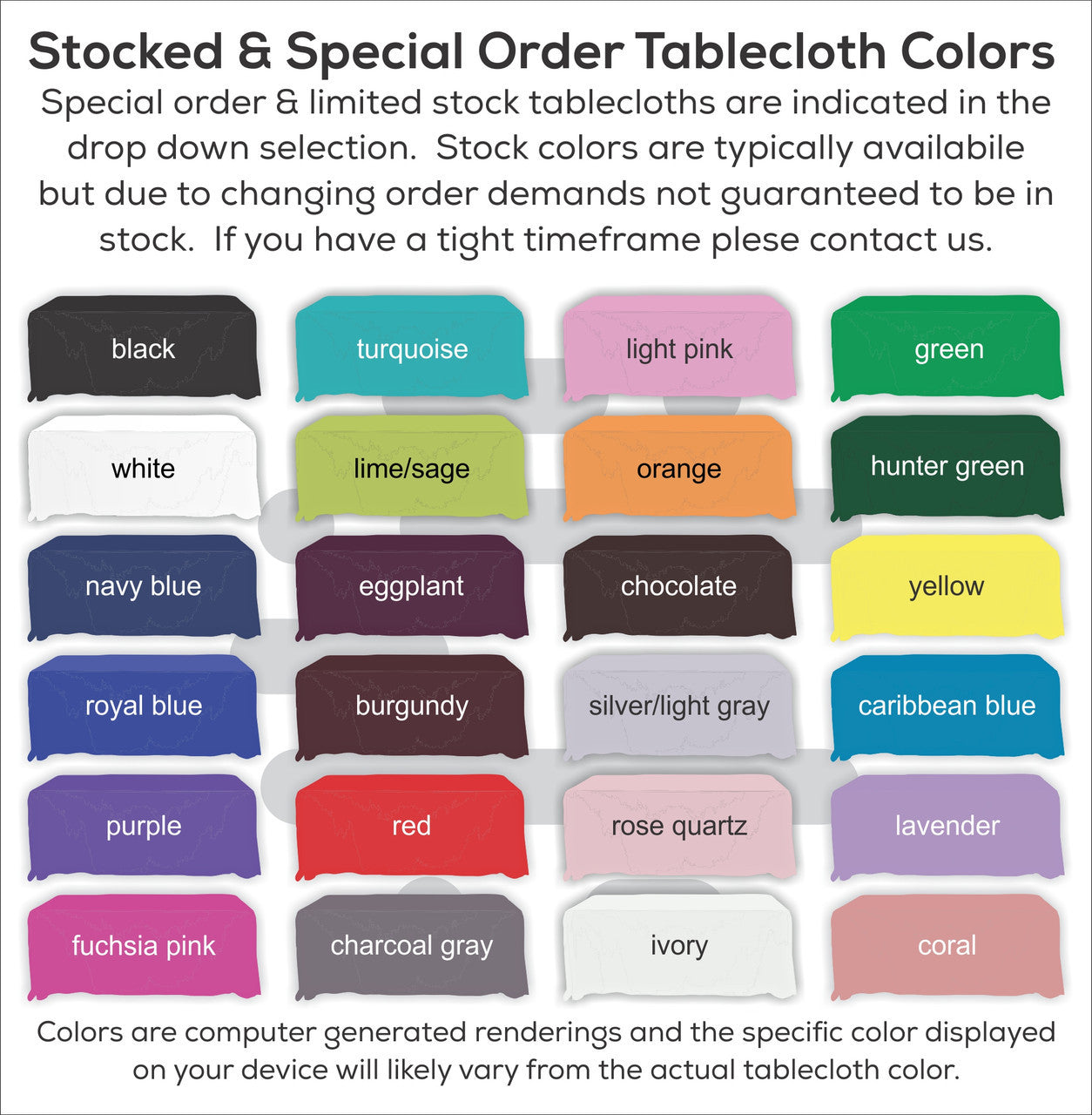 Tablecloth With Logo and Fabric Color Options