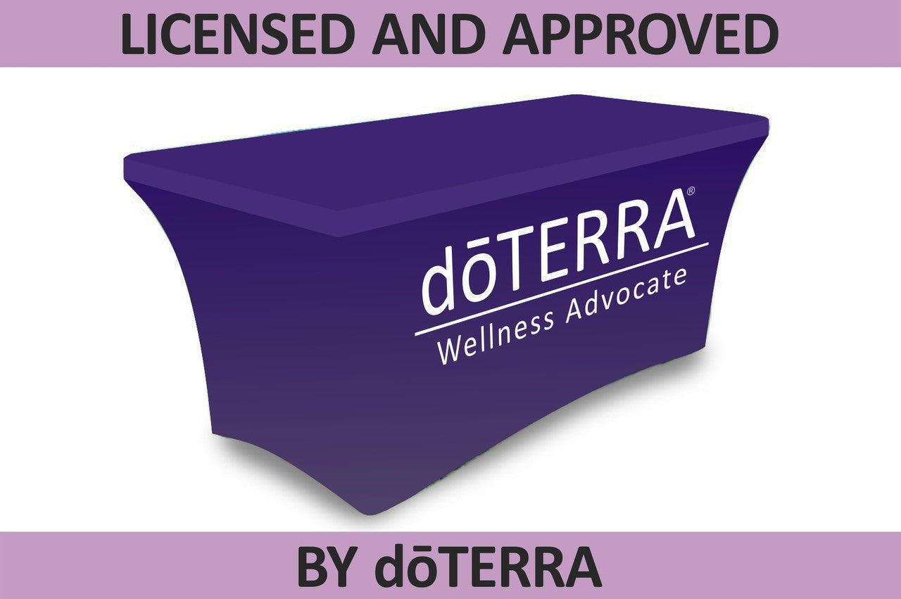 doTERRA Stretch Style Tablecloth - Large Single Color Logo - Approved Licensed Product!