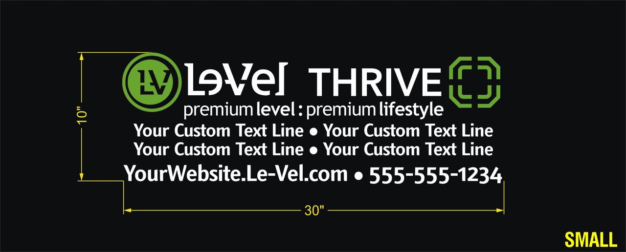 Le-Vel Thrive Decal - Dual Color with 2 Custom Text Lines