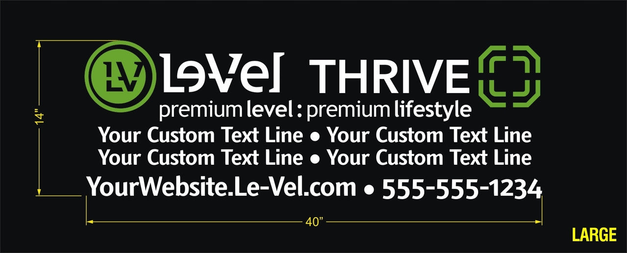 Le-Vel Thrive Decal - Dual Color with 2 Custom Text Lines