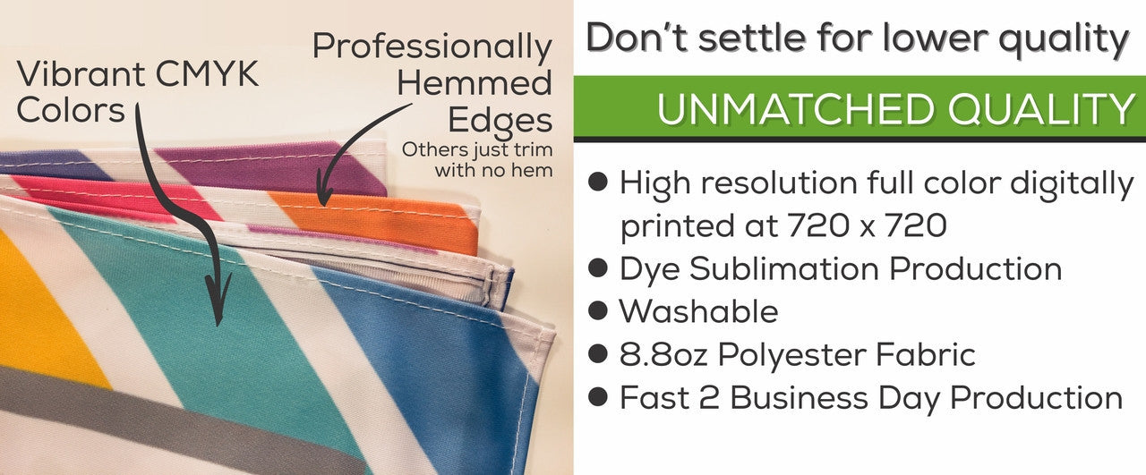 Full Color Table Runner with Your Logo - 38" x 80" - Dark Wood Background!