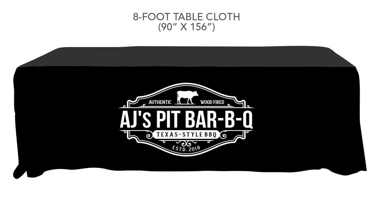 Custom Tablecloth - AJ's Pit Bar-B-Q (8ft)