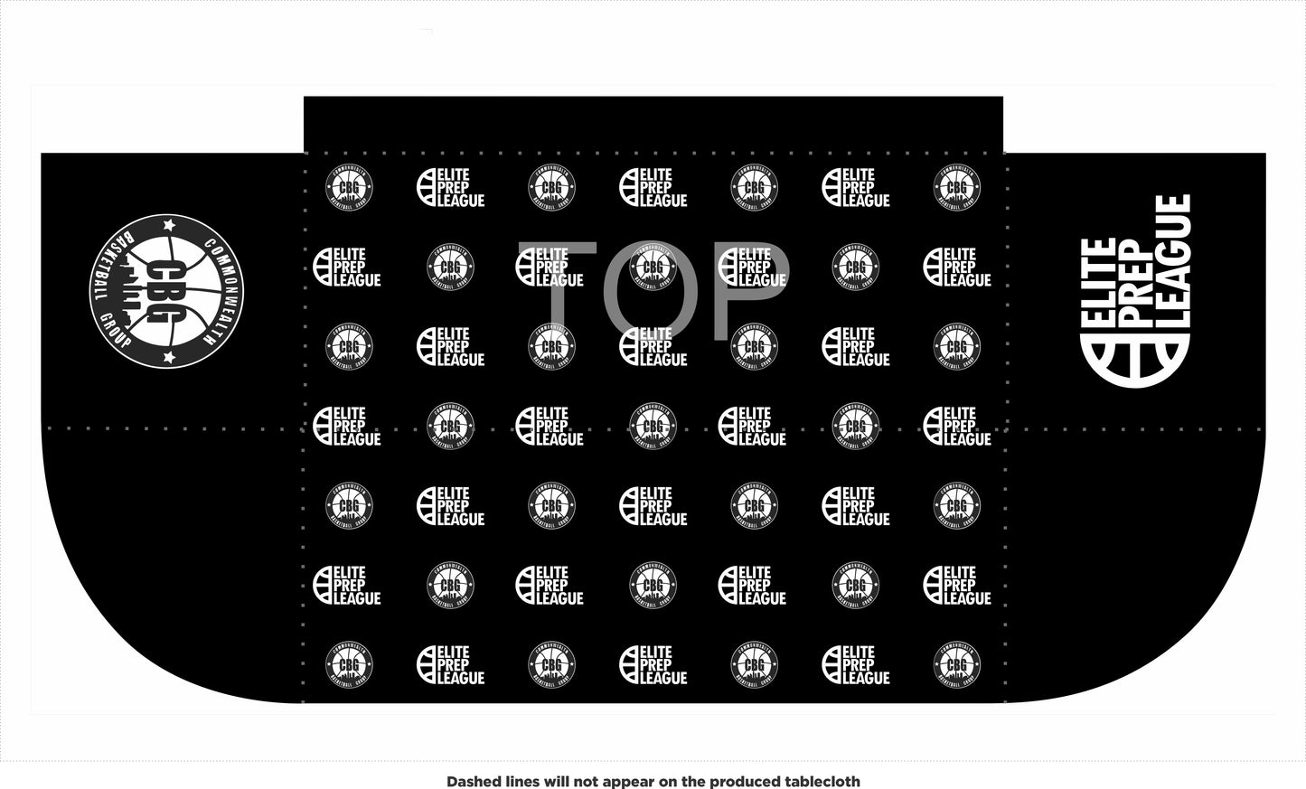 Custom Step & Repeat Tablecloth - CBG / Elite Prep League