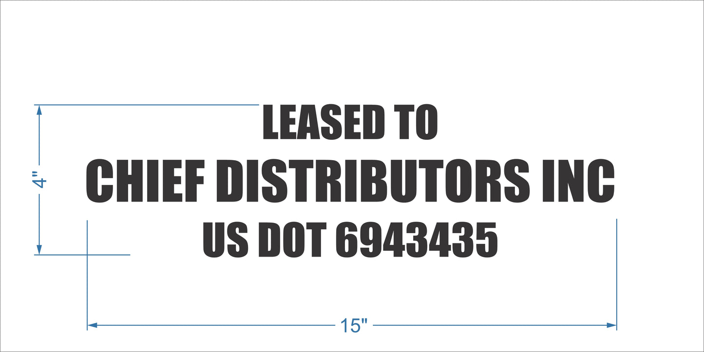 Custom Decals - Chief Distributors DOT