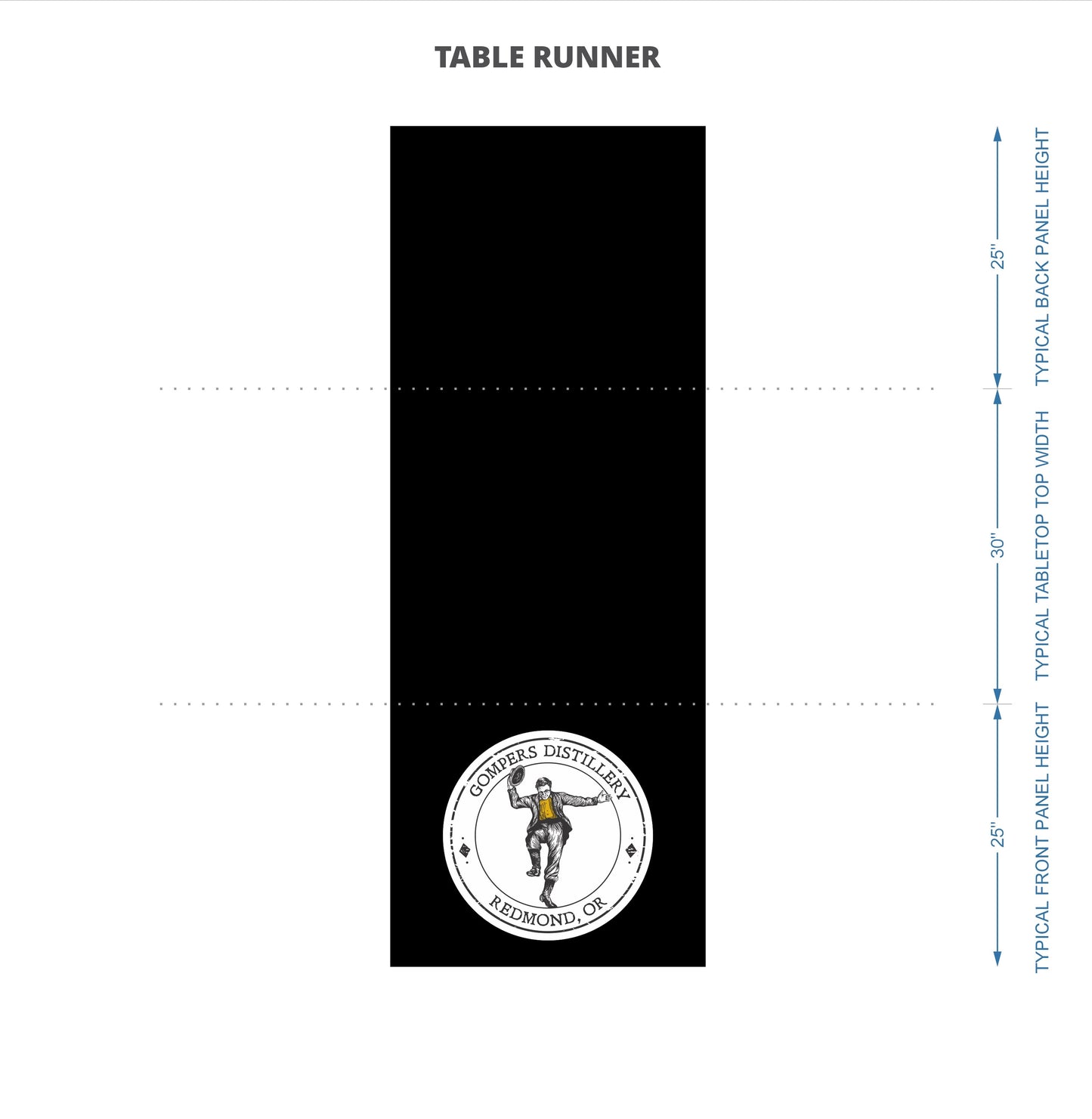 Custom Table Runner - Grompers Distillery - 30x80