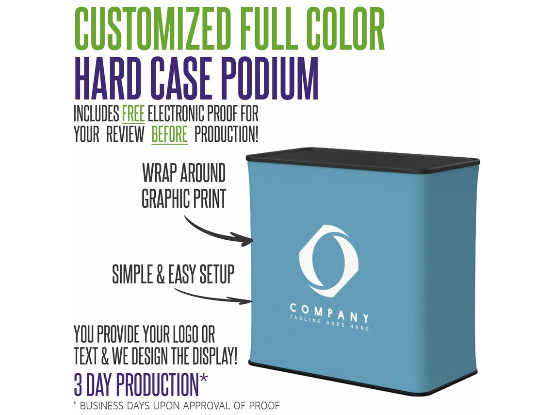 Custom Full Color Hard Case Counter Style Podium