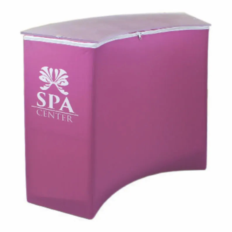 Custom Full Color Single Curve Frame Style Counter Podium