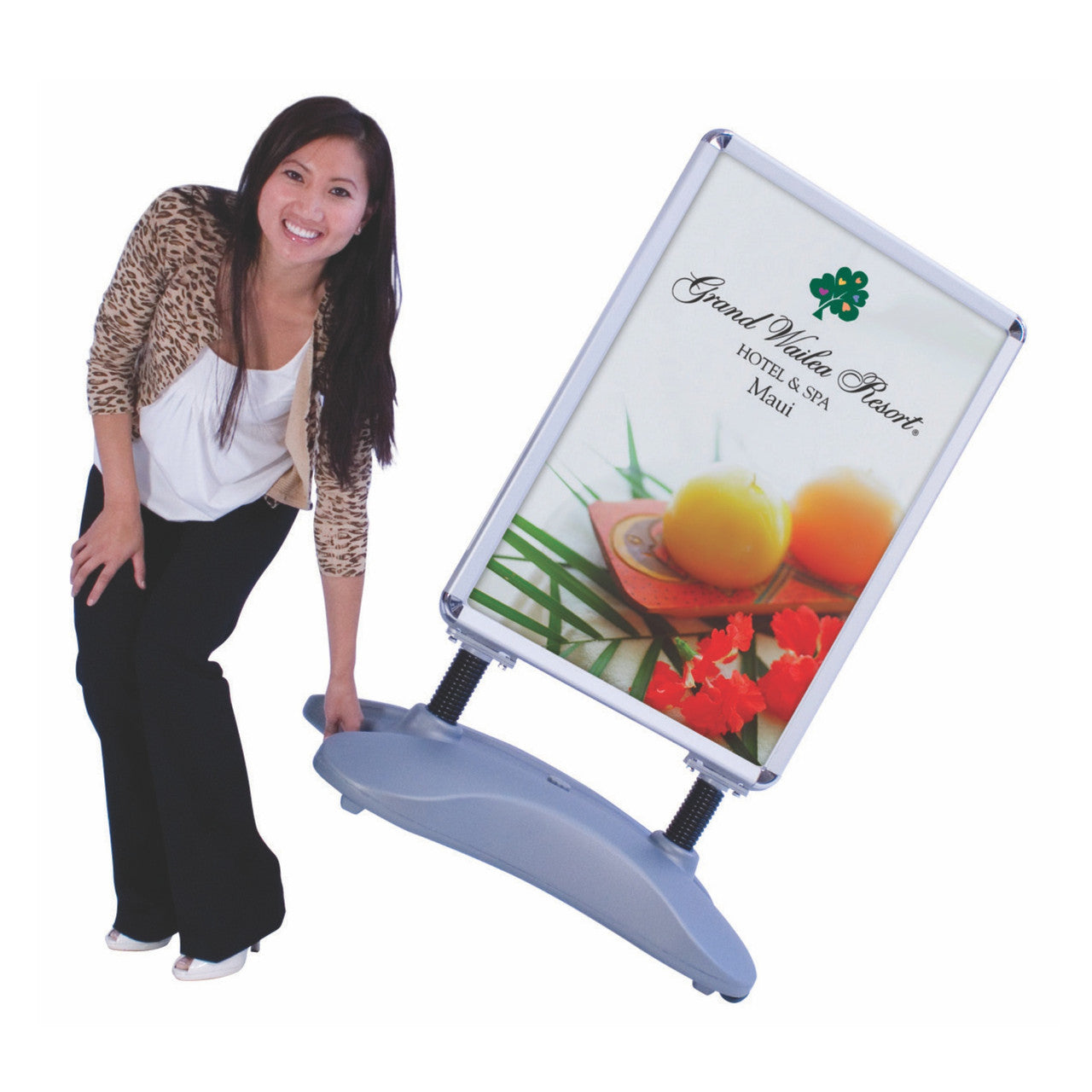 Custom Sidewalk Sign Including Full Color Graphics with Water Weighted Base