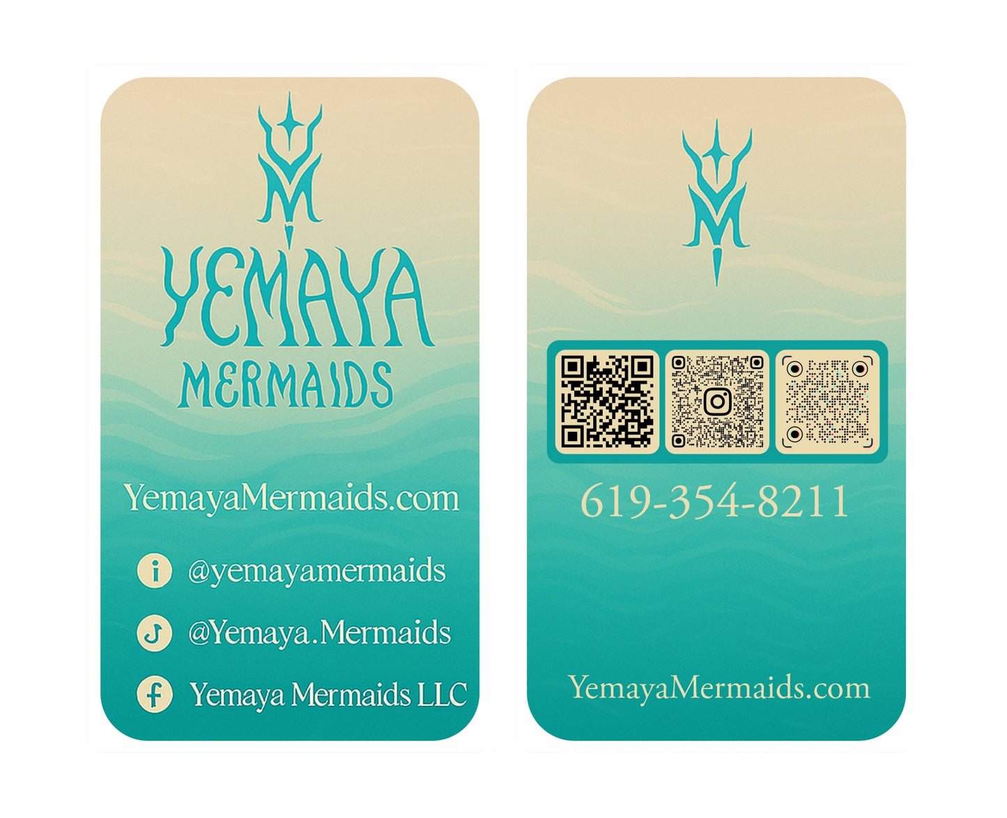 Custom Business Cards - Yemaya Mermaids