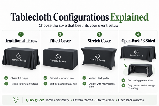 Fitted vs. Stretch vs. Throw Table Drape Covers: Which Style Is Right?