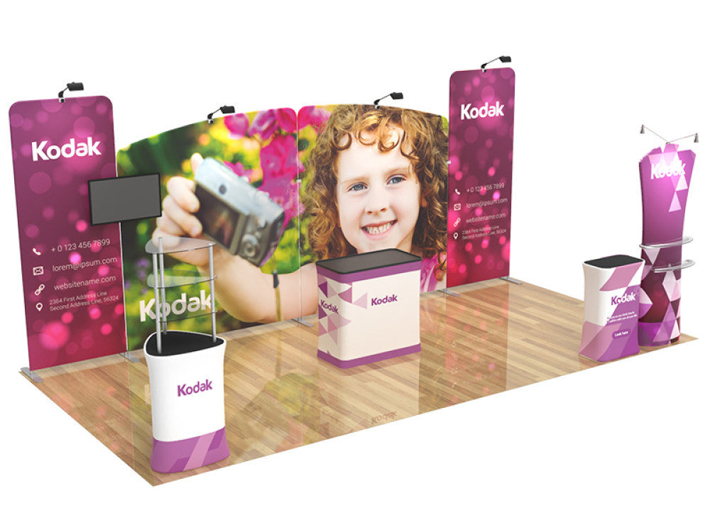 Professional 10ft x 20ft Booth Display Kit with Custom Printing - Display 106