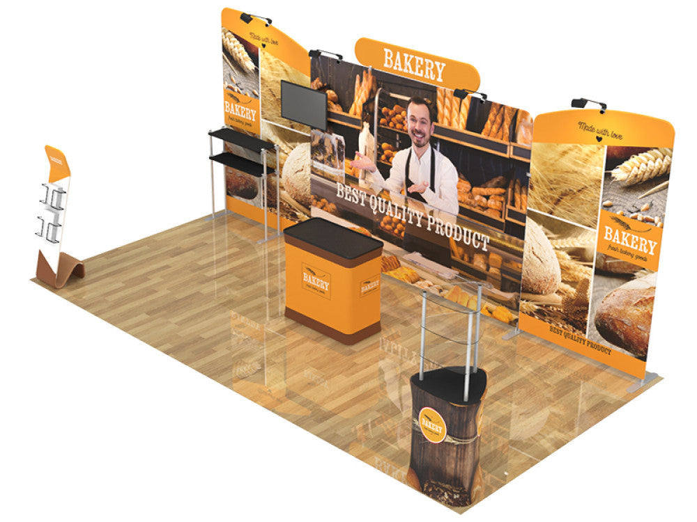 Professional 10ft x 20ft Booth Display Kit with Custom Printing - Display 107