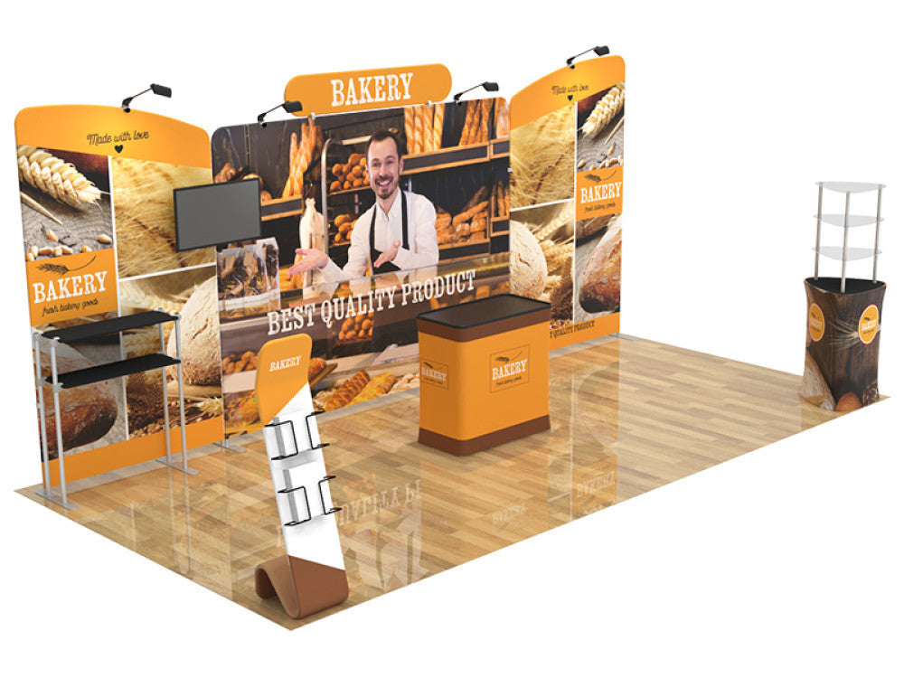 Professional 10ft x 20ft Booth Display Kit with Custom Printing - Display 107