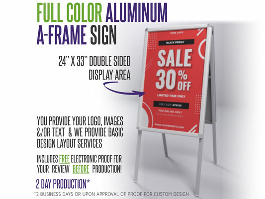 Custom Aluminum A-Frame Sign with Full Color Graphics