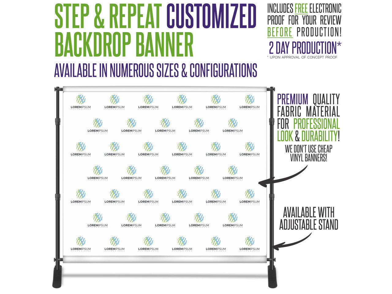 Step & Repeat Banner Display with Frame Stand