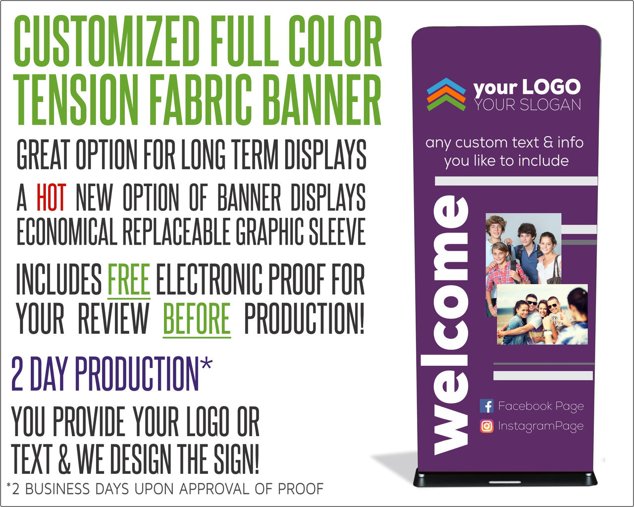 Custom Tension Fabric Banner Display with Stand