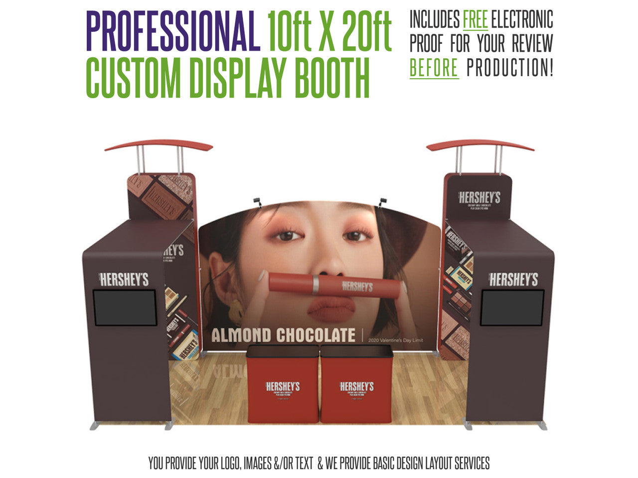 Professional 10ft x 20ft Booth Display Kit with Custom Printing - Display 104