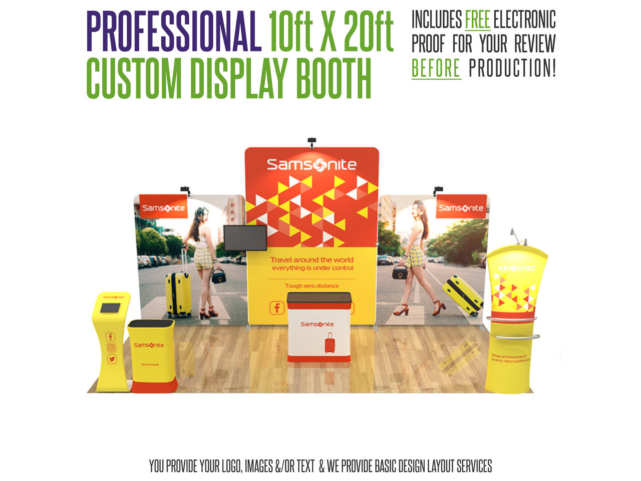 Professional 10ft x 20ft Booth Display Kit with Custom Printing - Display 109