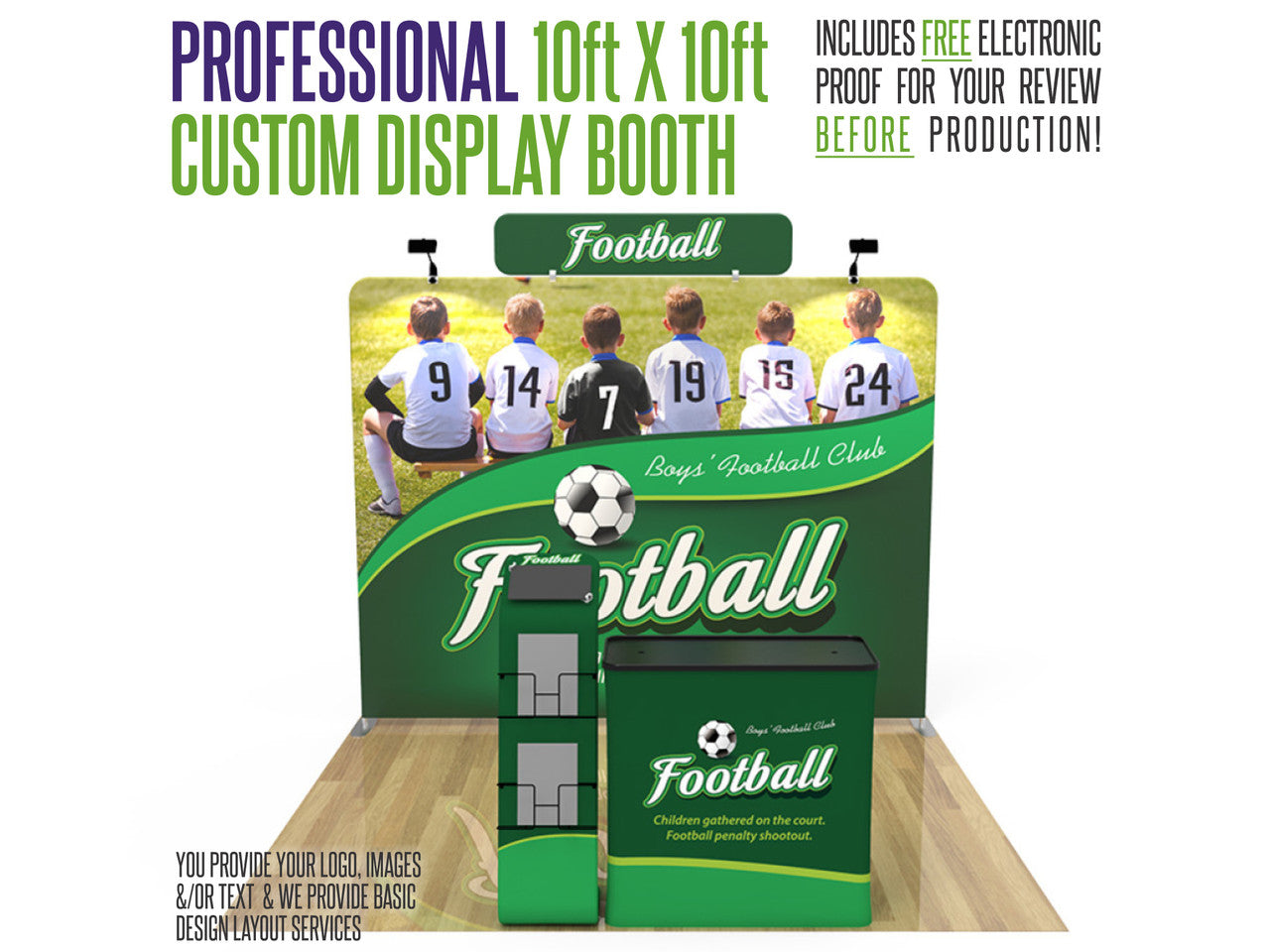 Professional 10ft x 10ft Booth Display Kit with Custom Printing - Display 11