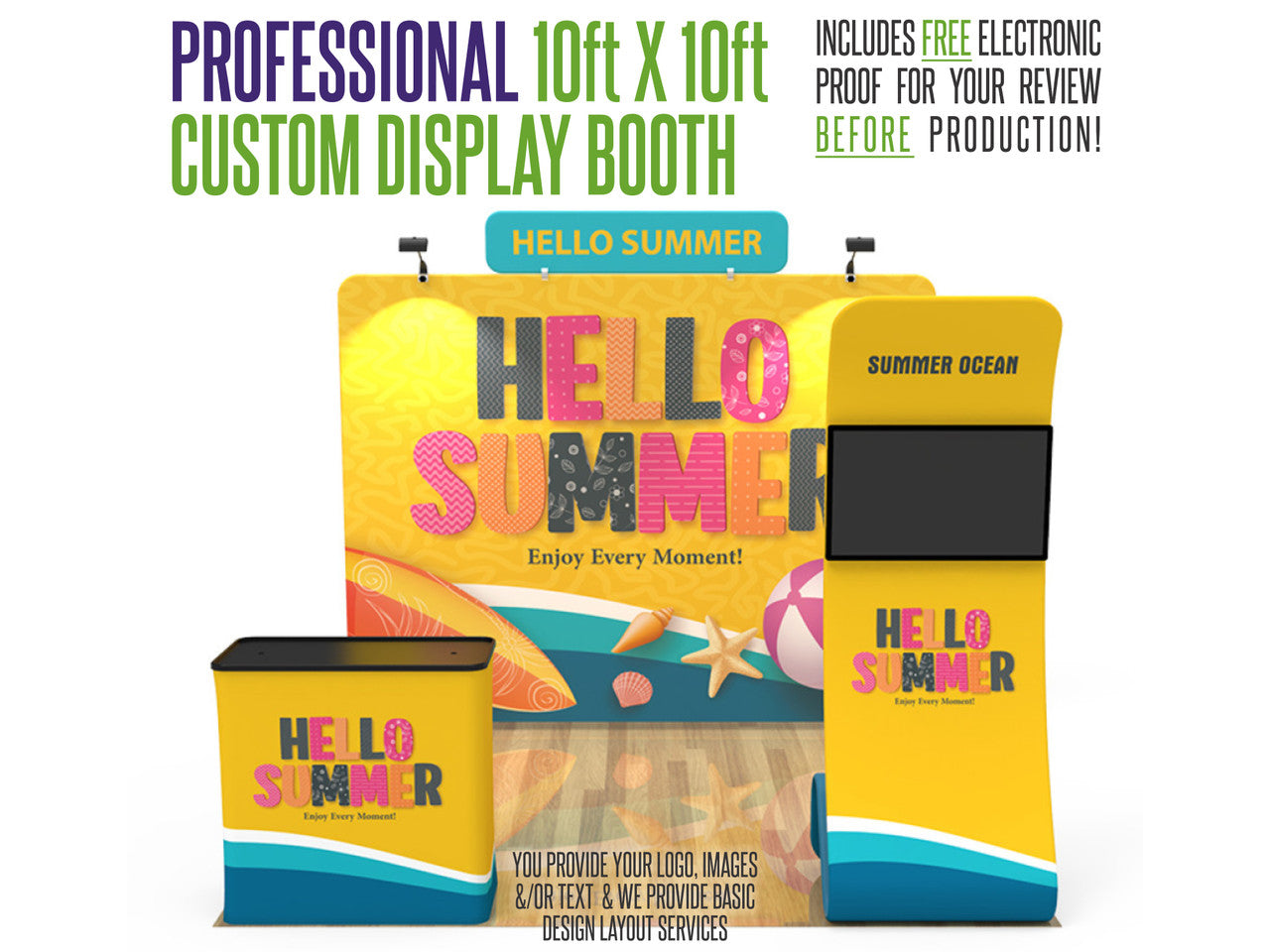 Professional 10ft x 10ft Booth Display Kit with Custom Printing - Display 12