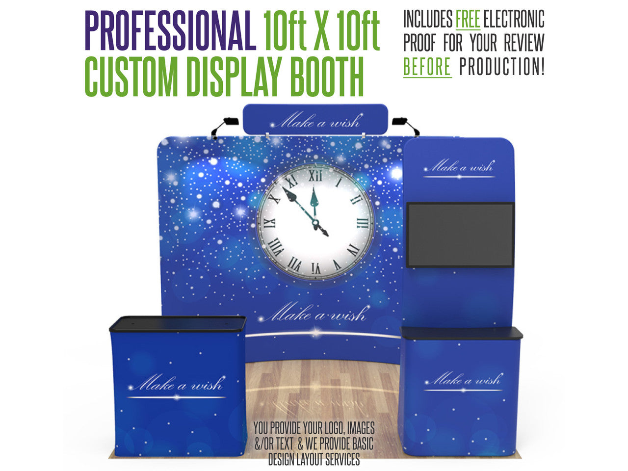 Professional 10ft x 10ft Booth Display Kit with Custom Printing - Display 13