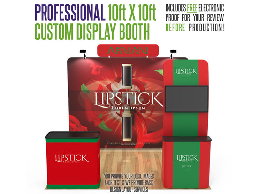 Professional 10ft x 10ft Booth Display Kit with Custom Printing - Display 14