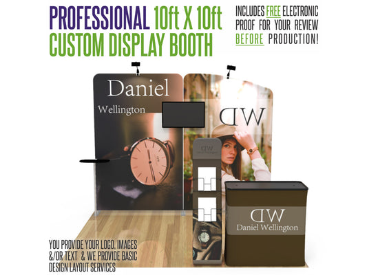 Professional 10ft x 10ft Booth Display Kit with Custom Printing - Display 1