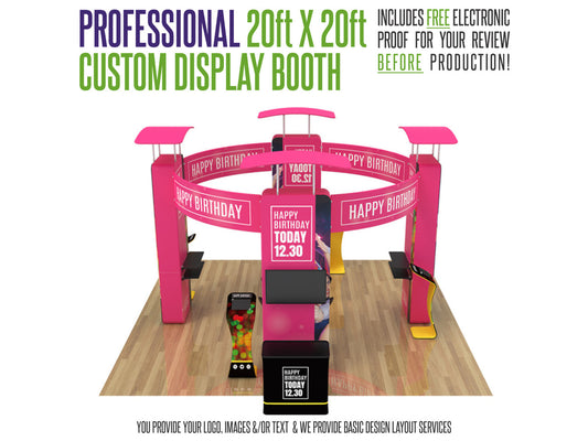 Professional 20ft x 20ft Booth Display Kit with Custom Printing - Display 201