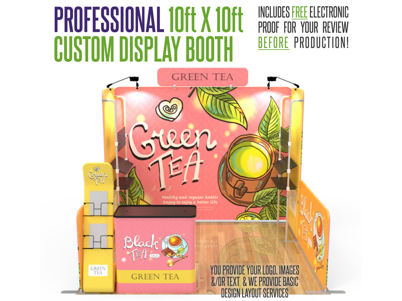 Professional 10ft x 10ft Booth Display Kit with Custom Printing - Display 8