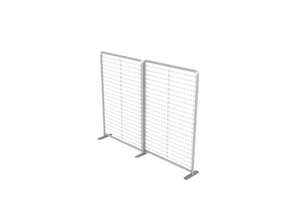 Backlit display screen with stand on a white background