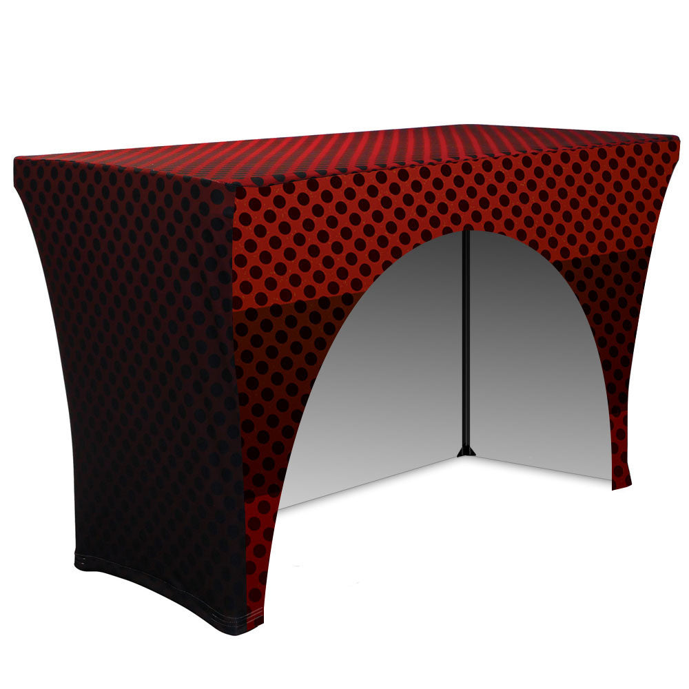Premium Grade Custom Stretch Style Tablecloth - 4ft x 24in Open Back