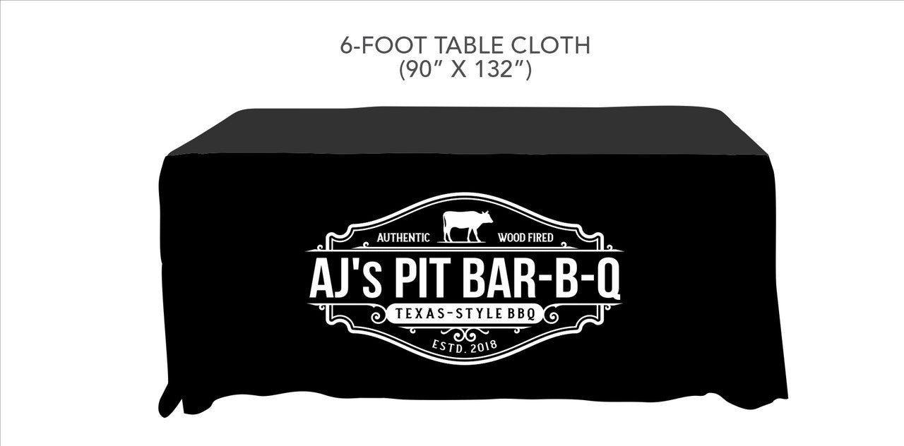 Custom Tablecloth - AJ's Pit Bar-B-Q (6ft)