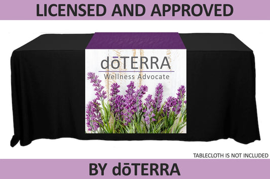 doTERRA Table Runner  with Light Wood & Lavender - Non-Personalized - 30" x 80"
